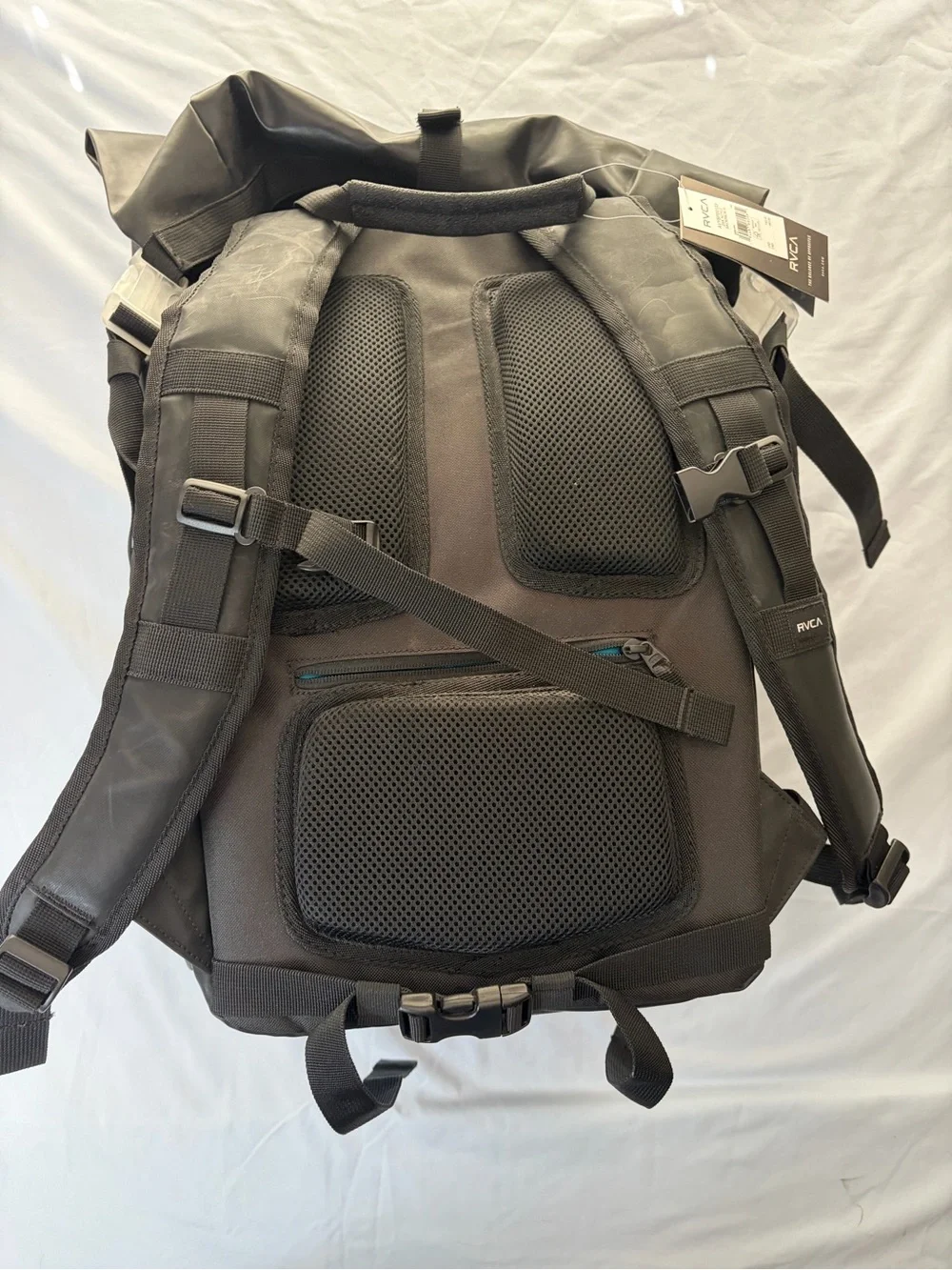 RVCA Zak Noyle Black Backpack III with Front Pockets NWT Bag Travel Camera